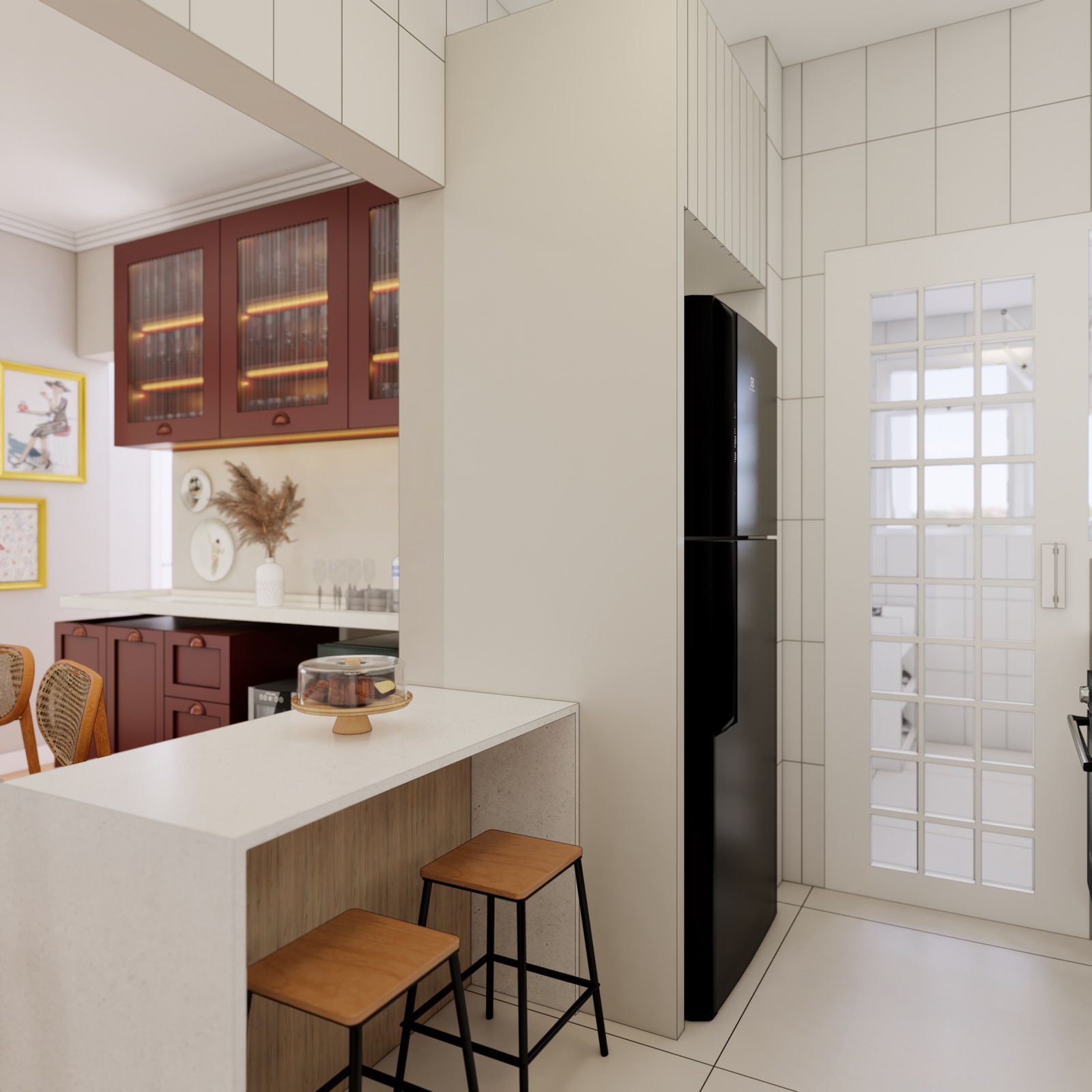 Apê Carmim, cozinha, detalhe